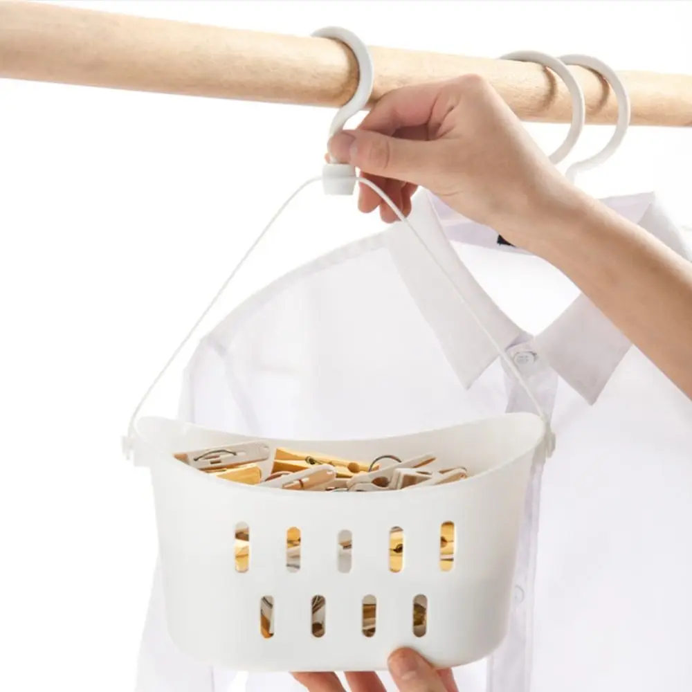 

Portable Plastic Hanging Drain Basket White Rotatable Shower Storage Basket Hangable with Hook Sundries Hanging Basket Kitchen