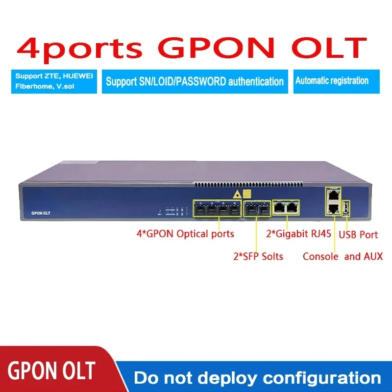 VSOL V1600G0 GPON OLT 4PON ports 4 PON SFP 8PON ports GPON OLT uplink compatible  ONU ONT 1G 10G