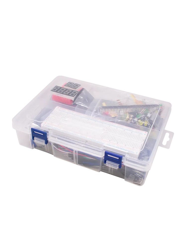 Kompletny zestaw startowy dla Arduino Uno R3, zawiera płytę Uno R3, płytę prototypową, silniki, wyświetlacz LCD, czujniki i akcesoria. — 2