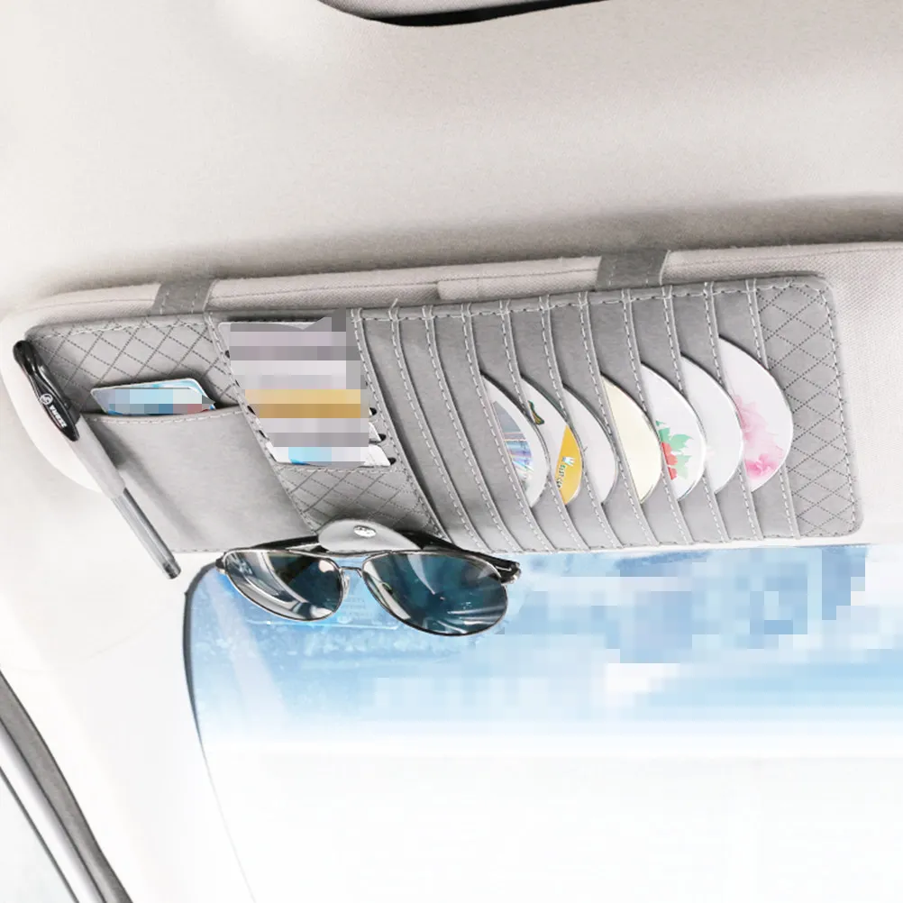 Sun Visor Organizer for Car Vehicle Stores Cd Pen Cards Booklets Secure Easy Retrieval Modern Minimalist Interior