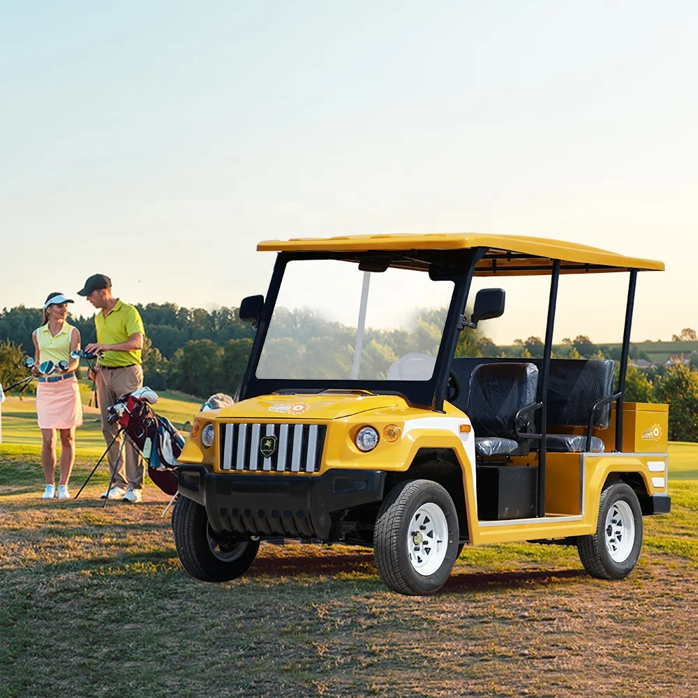 Popular Electric Golf Carts ! Hot Sale Yellow Electric Golf Carts 5/6 Seats 4 Wheel 6 Seater Golf Cart