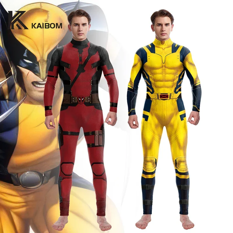 Anime superhero Wolverine cosplay costume James Howlett jumpsuit shoulder armor set 3D printing zentai bodysuit