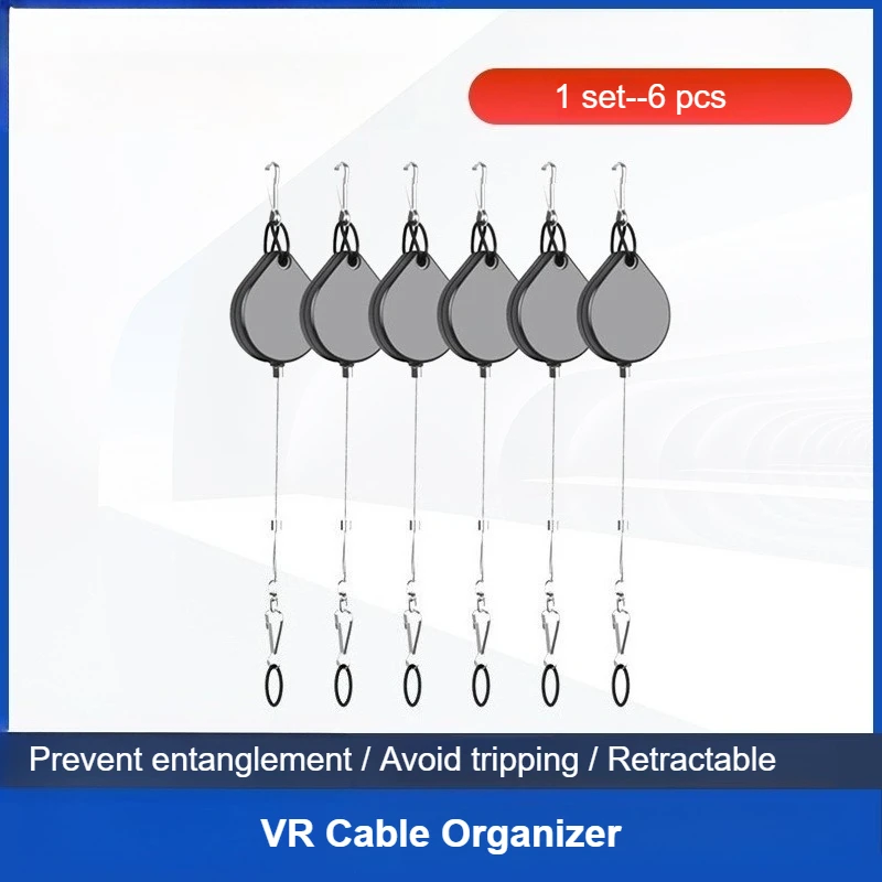 VR Cable Automatic Retractor Helmet Cable Hanger Telescopic Steel Wire Puller Anti theft Rope
