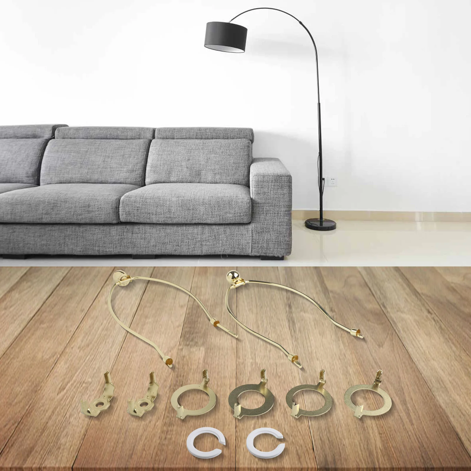 Shade Harp Bracket 10 Inch Removable with Top Plate for Table and Floor Lamps Featuring Multiple Saddle Base Options