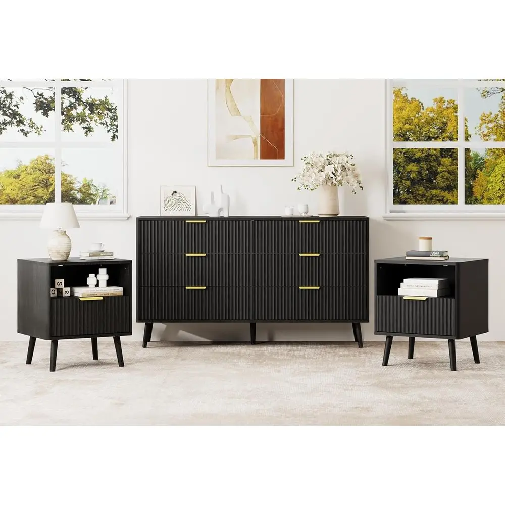 Elegant 3 Piece Wood Bedroom Furniture Set