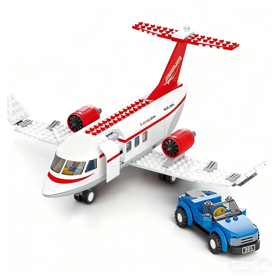 

275PCS 0365 City Aviation Airport World Series Concept Aircraft Airplane Bus Model Building Blocks Children Diy Toys Kids Gifts