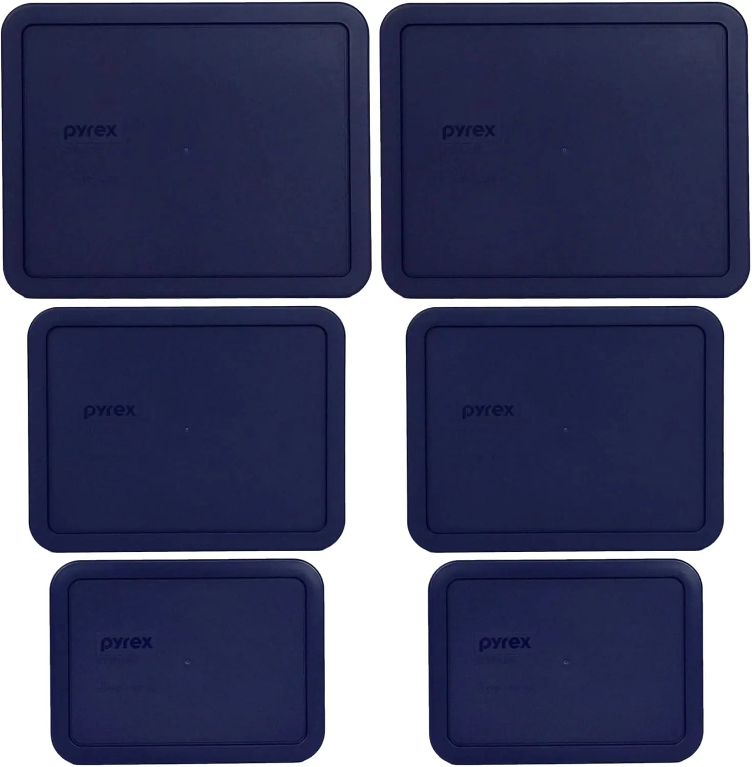 

(2) 7212-PC 11-Cup, (2) 7211-PC 6-Cup, and (2) 7210-PC 3-Cup Blue Plastic Storage Lids, Made in the USA