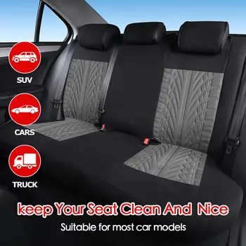 Sada potahů na autosedačky s výšivkou značky AUTOYOUTH, univerzální, vhodné pro většinu aut, s detaily stop pneumatik, stylingový chránič autosedačky 10 nejlepší prodej Potahy sedadel pro Ford Explorer - №3