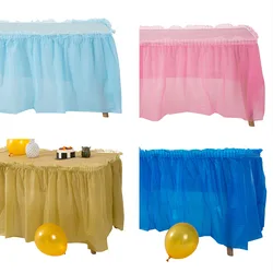 Nappe rectangulaire réutilisable en plastique sans BPA, jupe de table de poulet, fête d'anniversaire et de banquet, 343, 1PC