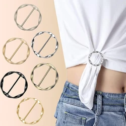 6Pcs Shirt Ties Clips Ring Clip T-Shirt Buckle Ring Clip Metal Round Circle Clip Rings Buckle Clip for Hat Belt Scarves T-Shirt