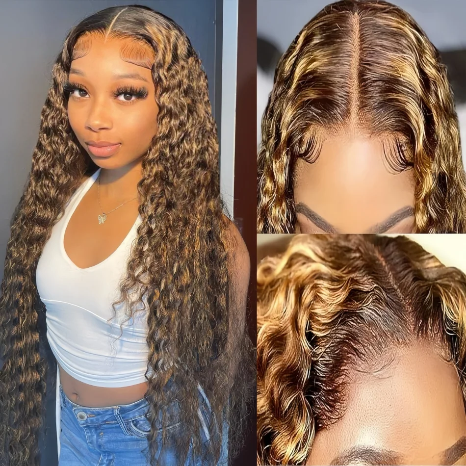 Highlight Wig Human Hair Deep Wave Frontal Wig Hd Lace Wig 13x6 Human Hair 13x4 Water Wave Wigs Curly Lace Front Human Hair Wig