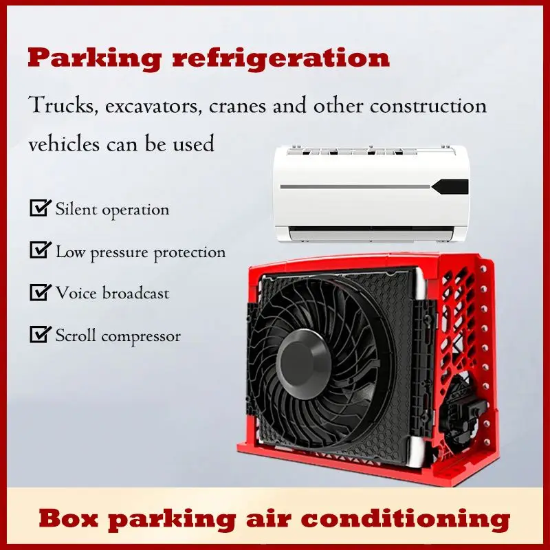 24V Electric AC Mounted Parking Air Conditioning Unit 12V/24V Auto Conditioner for Truck RV Parking AC Unit view 6