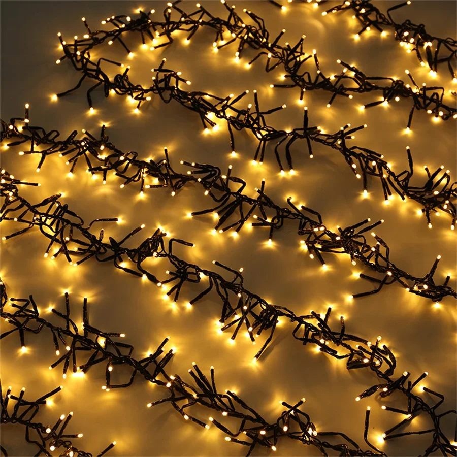 1000/1500 LED Firecracker String Light Outdoor LED Cluster Garland Fairy Lights 8 Modes Waterproof For Christmas Wedding Decor