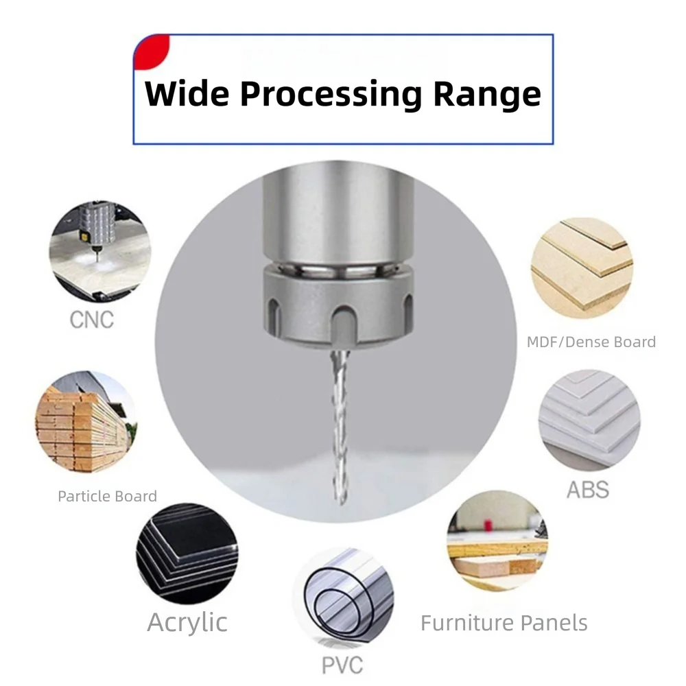 

2 Flute Wood End Mill Up Cut 1/8"(3.175mm) Shank Carbide Spiral Cutters 2.0-3.175mm HRC45 CNC Router Bit Density Board