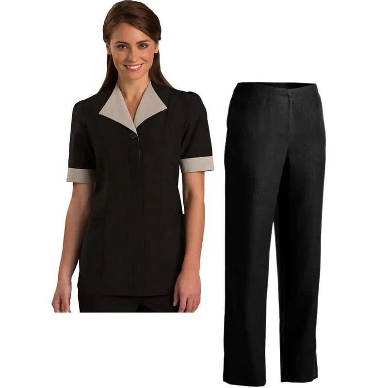 Women's Salon and Spa Tunic Shirt Hotel Housekeeping Maid Waiter Staff Cleaner Uniform Top