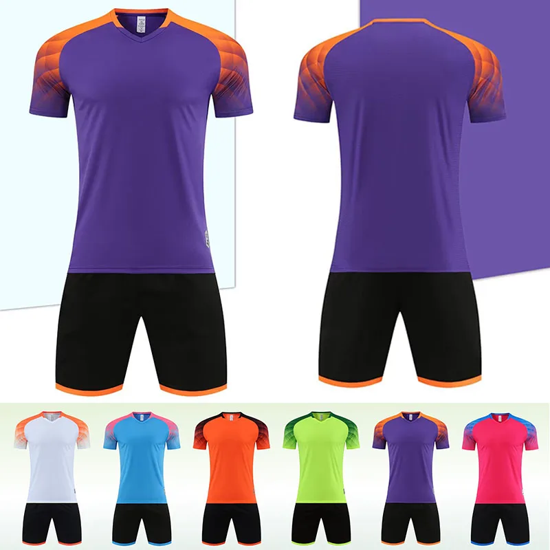 Kits de camisetas de fútbol para hombre, ropa deportiva, chándal de entrenamiento, natación, montar, correr, uniformes, azul, rojo, naranja, morado