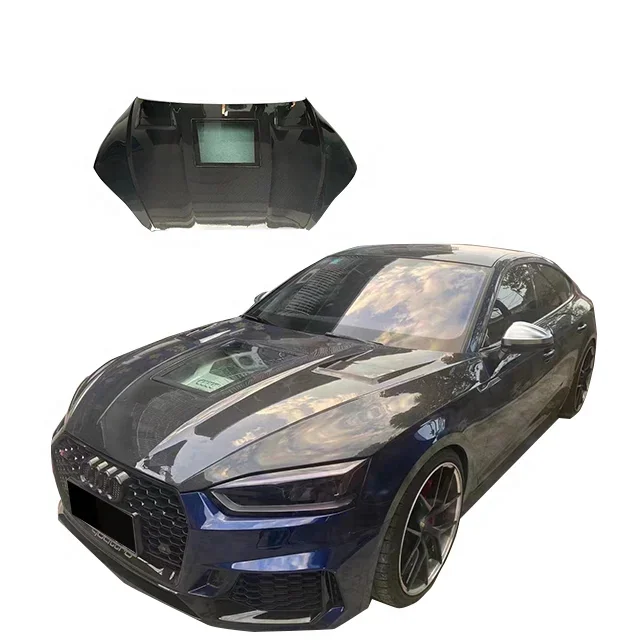 

Jayspeed высококачественный прозрачный капот двигателя из углеродного волокна для Audi A5, прозрачный капот