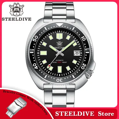 SD1970 Steeldive Brand 200M Waterproof Sapphire Glass 44MM Men NH35 Dive Watch with Ceramic Bezel