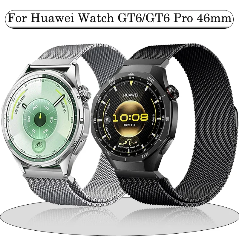 20 mm 22 mm Milanaise-Metallband für Huawei Watch GT6/GT5/5/4/3 Pro 46 mm Amazfit Balance 2/GTR 4 Magnetarmband für Garmin 970 965