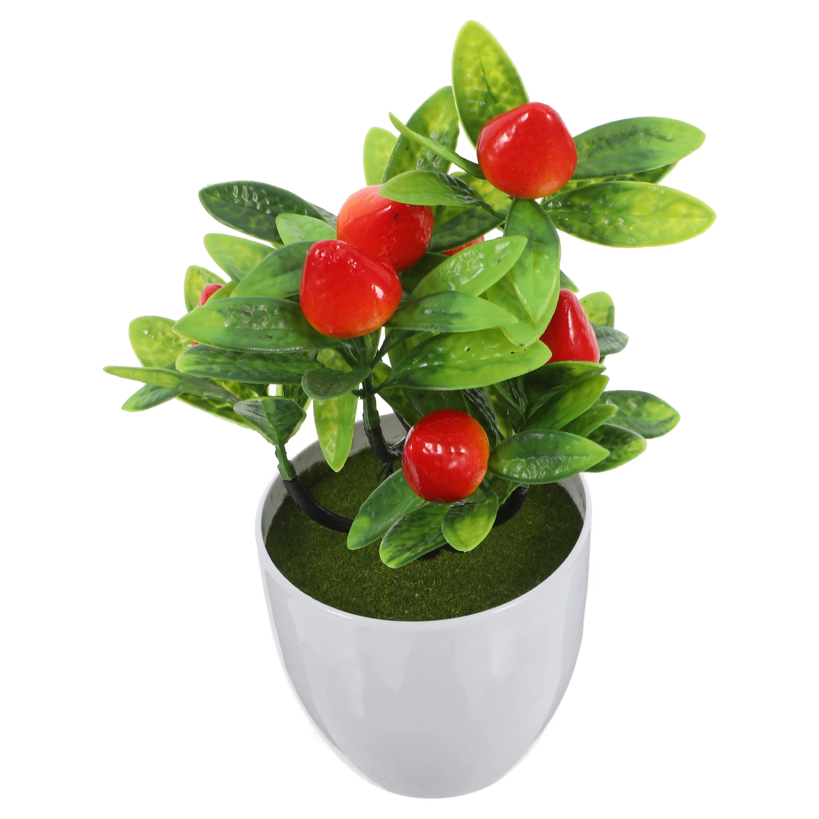 

Simulated Strawberry Plant Artificial Fruit Bonsai PVC Decor naments Home Desk Decor Realistic Fake Tree Plant Pot Garden