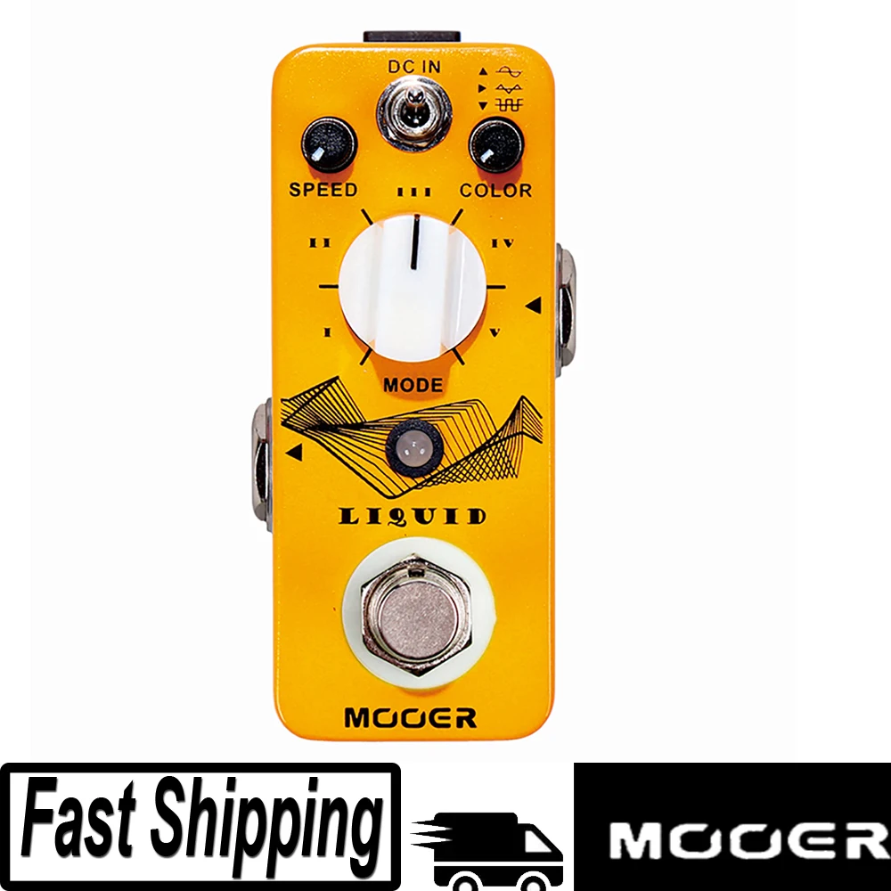 Pedal de guitarra MOOER MPH2 Liquid Digital Phaser con 5 efectos diferentes, 3 efectos de onda seleccionables, True Bypass, piezas de guitarra