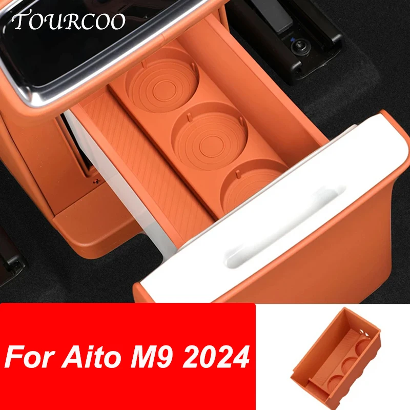 

For Aito M9 2024 Refrigerator Fixed Grid Anti Slip Fully Wrapped Silicone Pad Storage Box Interior Accessories