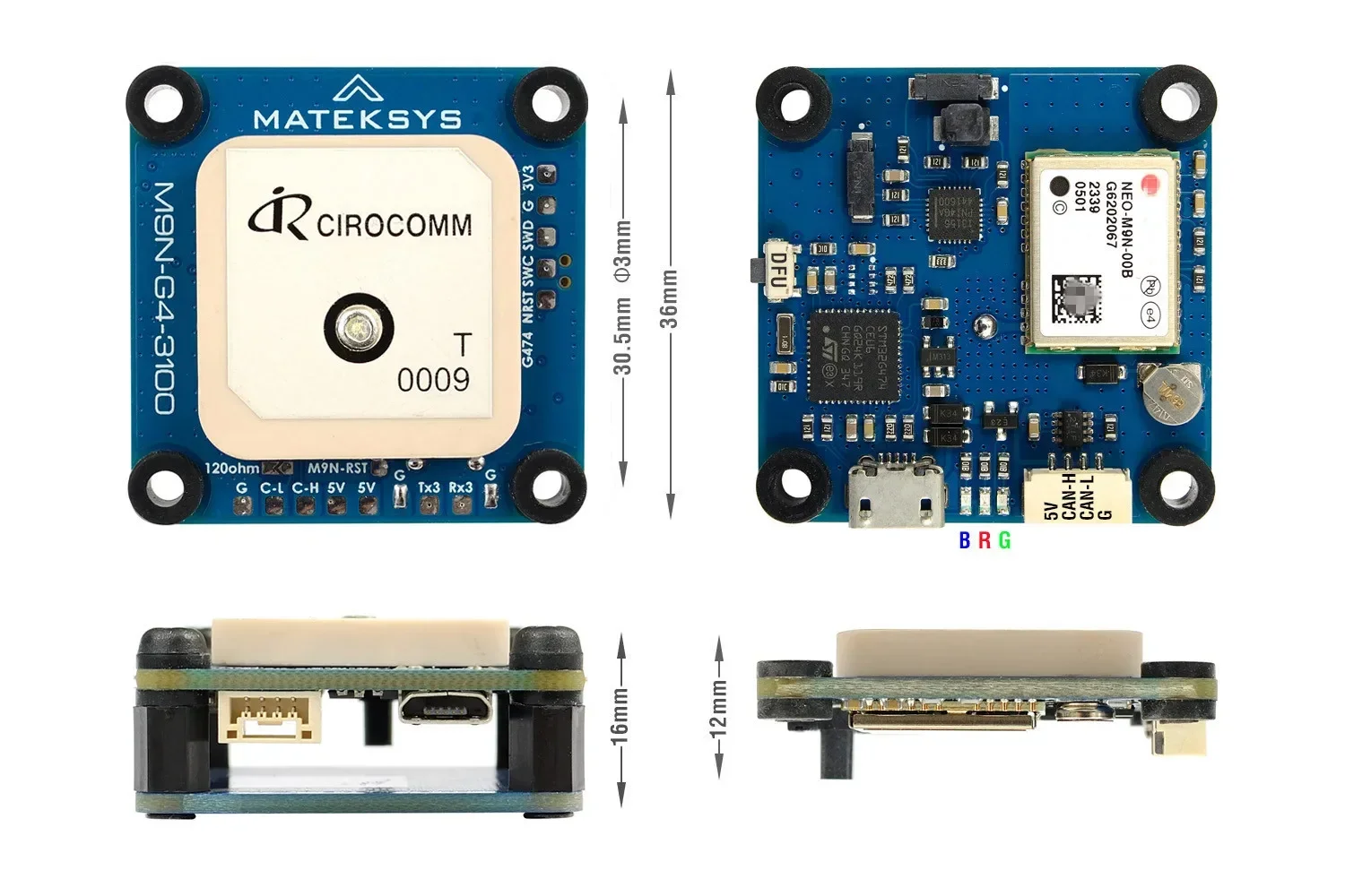 VIVaS1pcs For Matek GNSS M9N G4 3100 High Performance GPS Module With Multi Functional Interface For Drones And Rovers