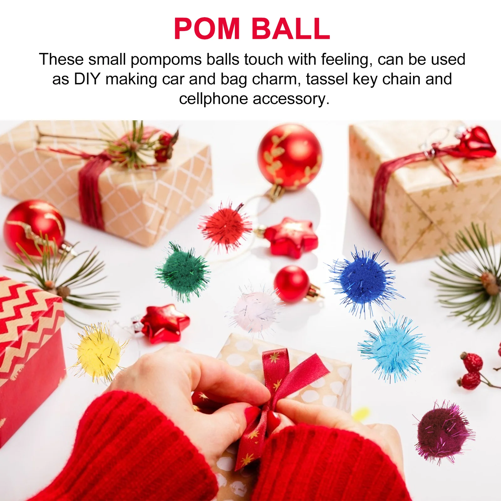 2000 ชิ้น DIY Pom Ball สีสัน Fluffy Balls ตุ๊กตารูปของเล่น Pompon Christmas Tree