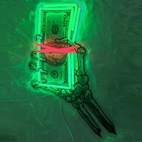 Motivational Money Led Neon Light Hold Cash Lamp Sign Art Wall Lights For Beer Bar Club Hotel Store Cafe Wedding Birthday Party