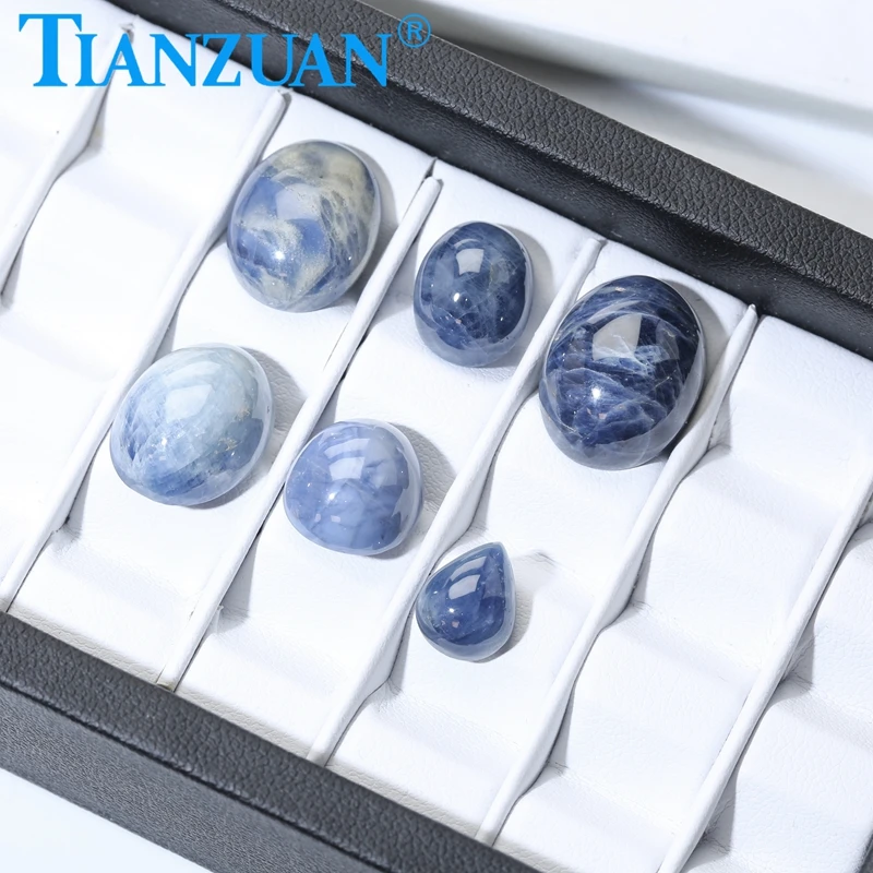 

Natural Sapphire Blue Color Oval Shape Cabochon Cut Natural Corundum Heated Sapphire Loose Gem Stone with GRC Certified