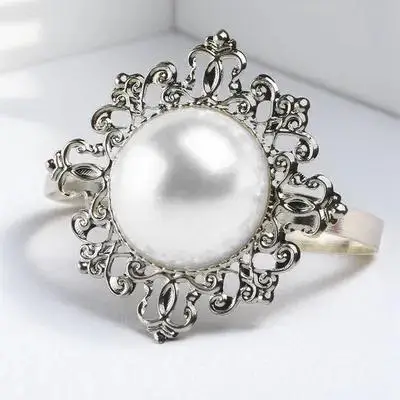 

12Pcs Napkin Rings Silver Acrylic Zinc Alloy Diamond Effect Wedding Banquet Dinner Napkin Holder Bridal Shower Decor