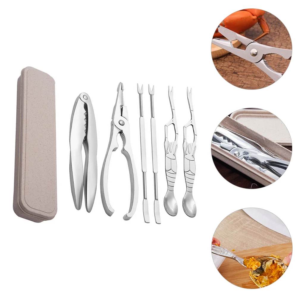 

Crab Seafood Lobster Leg Set Tools Tool Shellerscissors Kit Forks Opener Shrimp Pick Crawfish Shellfish Utensils Scissor Eating