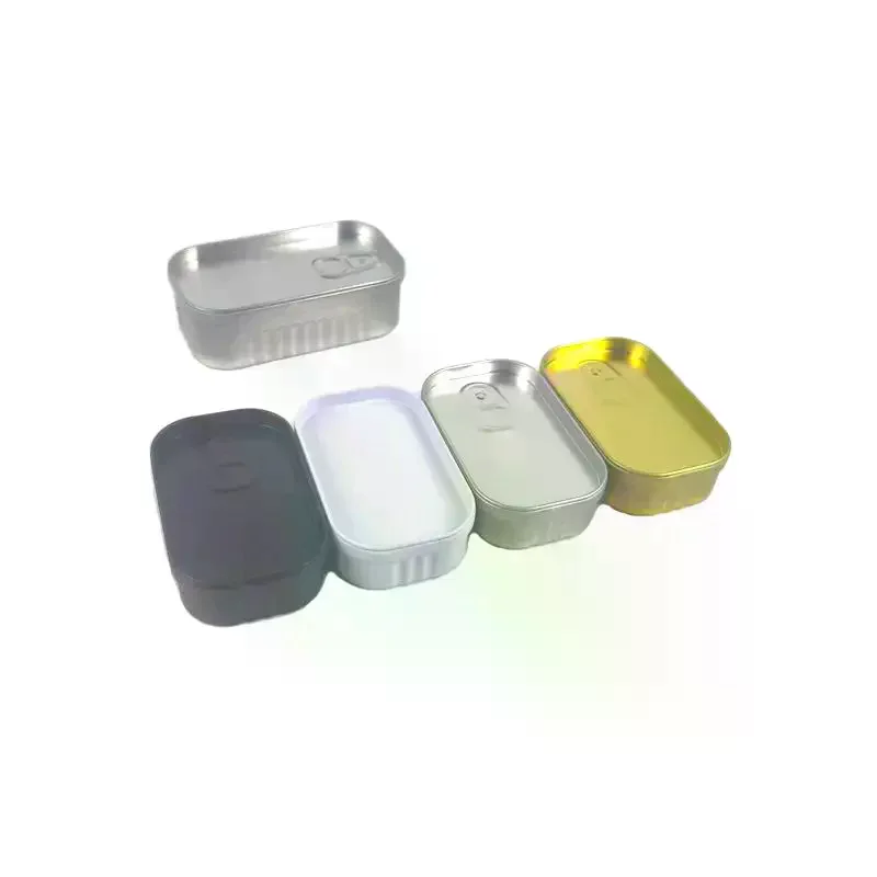 Mini Metal Box Creative Sardine Can Shaped Storage Box Portable Metal Material Jewelry Pill Cases Portable Tin Boxes Tinplate