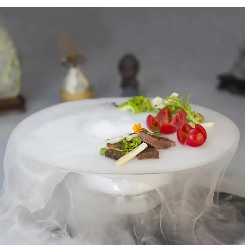 

Glass Plate, Hat Dry Ice Bowl, Kitchen, Cutlery, Creativity, High-end Restaurant Molecular Cuisine, Sashimi Plate