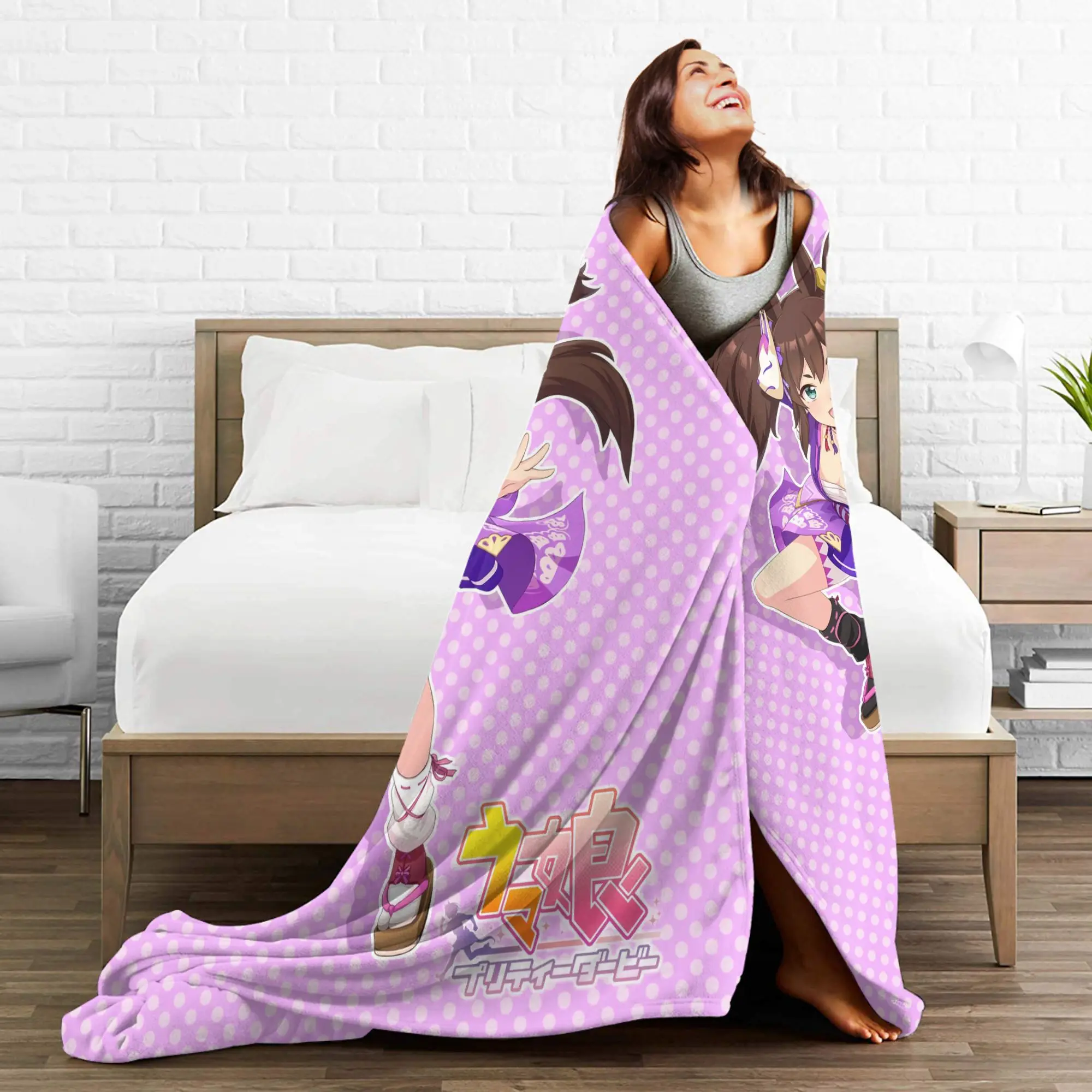 Inari One UmaMusume جميلة ديربي البطانيات الناعمة الاطفال أفخم الفراش يلقي الرسم غرفة نوم الفانيلا المفرش أريكة غطاء سرير