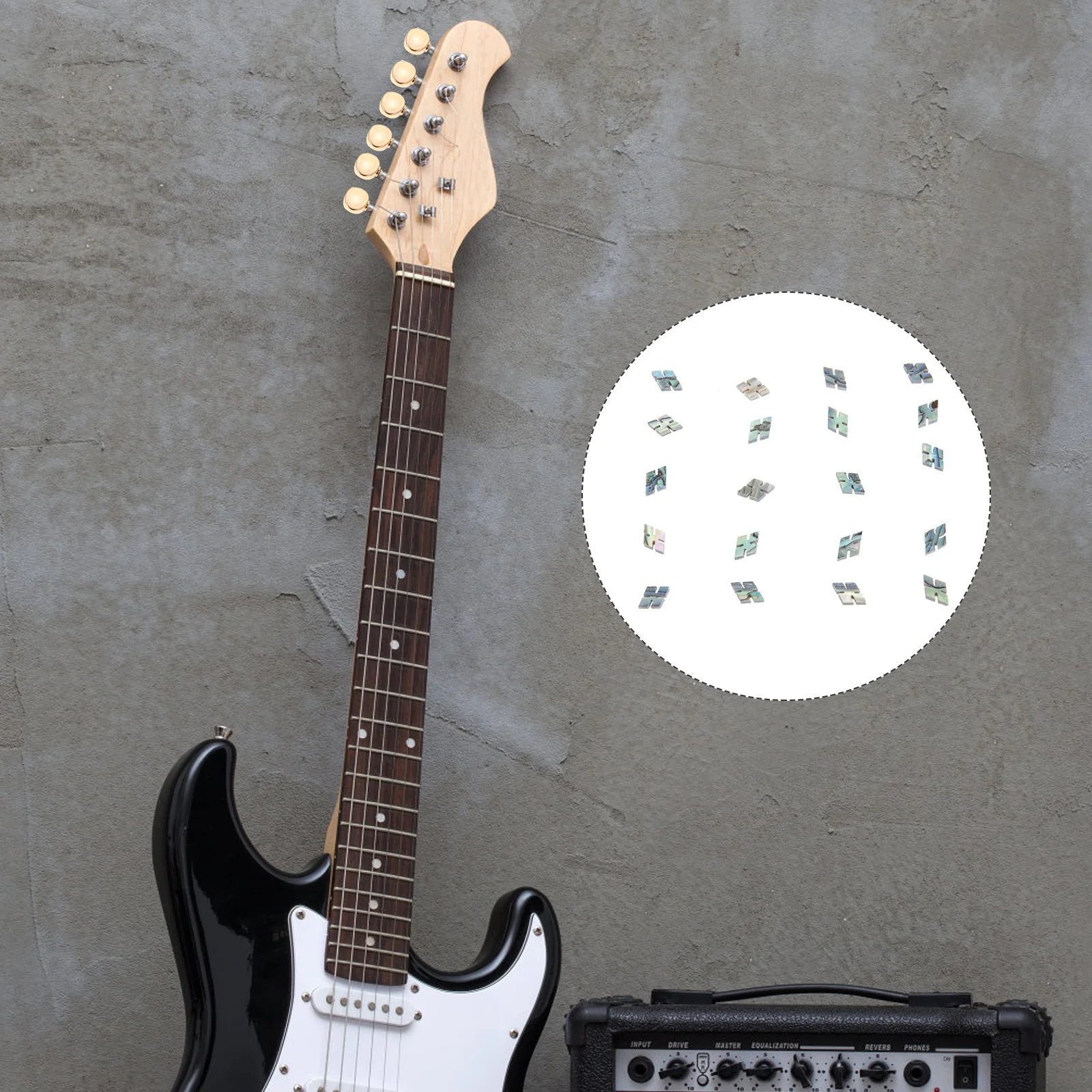 

20Pcs Fingerboard Dot Inlay Material Abalone Shell Durable for Guitar Ukulele Mandolin Binding Guitar Decorative Parts