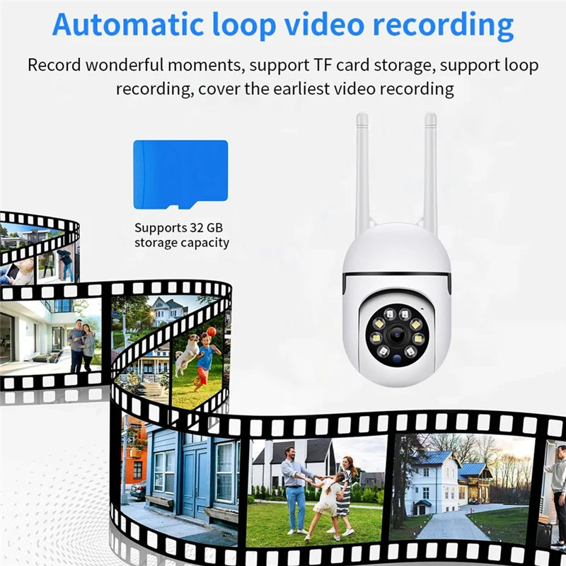 , 2.4GHz WiFi Cameras for Home Security, 1080P Dome Surveillance Cameras 360° View, 2-Way Audio