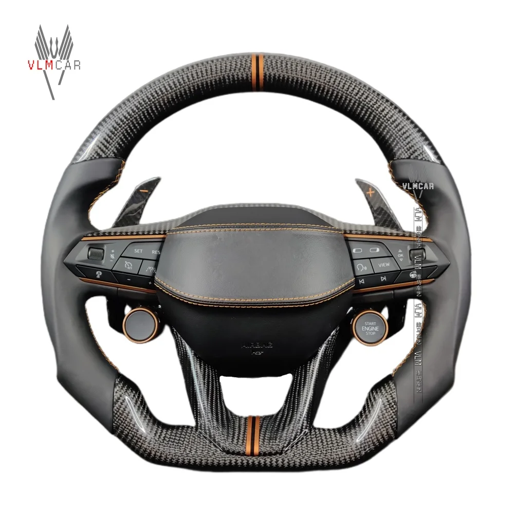 VLMCAR-Carbon Fiber Steering Wheel for Seat Cupra Ateca MK4 2023 For Mentor Sport, With Paddles Private Custom Leon Cupra