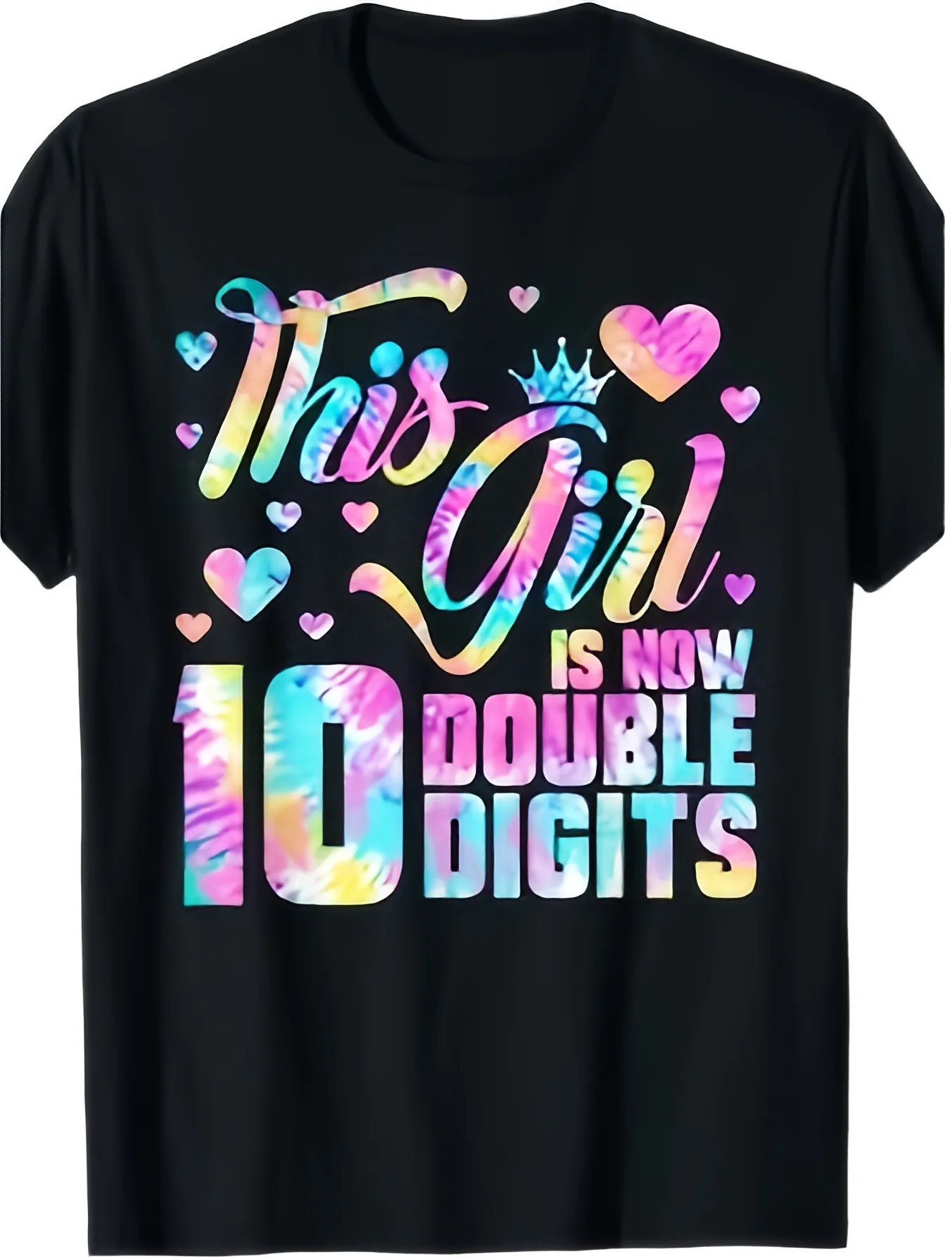 This Girl Is Celebrating Her 10Th Birthday with a Tie-Dye T-Shirt, Perfect for Both Boys And Girls, Making It an Ideal Gift for Any Holiday