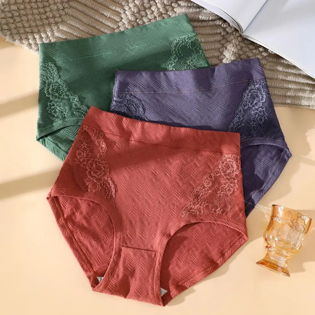 Comfortable Seamless Briefs Women Cotton Panties Women's High Waisted Cotton Underwear Lace Breathable Panties for Comfortable