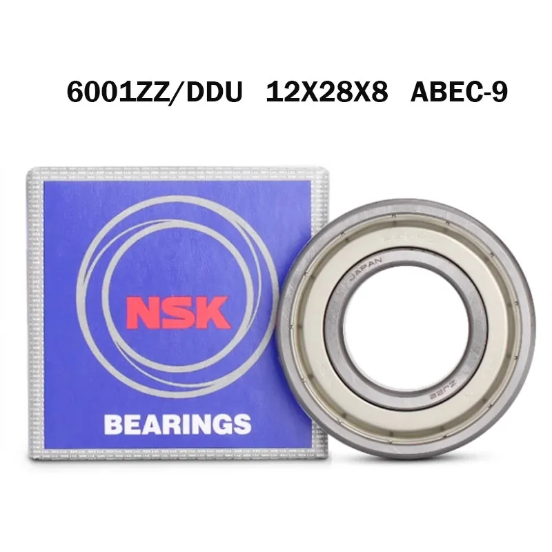 10PCS Japan NSK Bearing 6001RS 6001ZZ ABEC-9 12*28*8 mm Deep Groove 6001 2RS 6001 2Z 6001DDU Ball Bearings 6001 2RS 6001-2Z