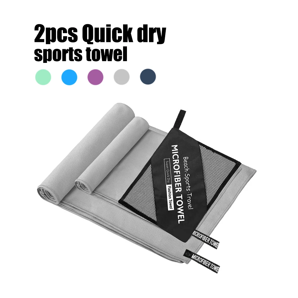 

Набор из 2-х полотенец из микрофибры для кемпинга, быстросохнущие полотенца, ультраабсорбирующие дорожные полотенца, для путешествий, кемпинга, тренировок, спортзала.