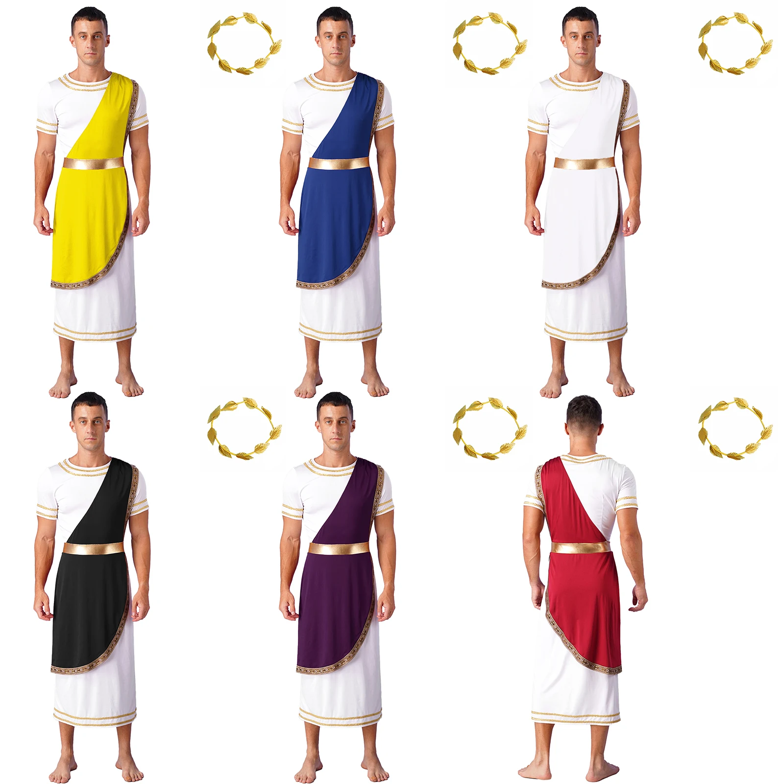 Men's Roman Julius Caesar Cosplay Costume Ancient Greek Retro Gold  Decoration Toga Roman Robe with Leaf Crown Carnival Dress Up - AliExpress  200000532