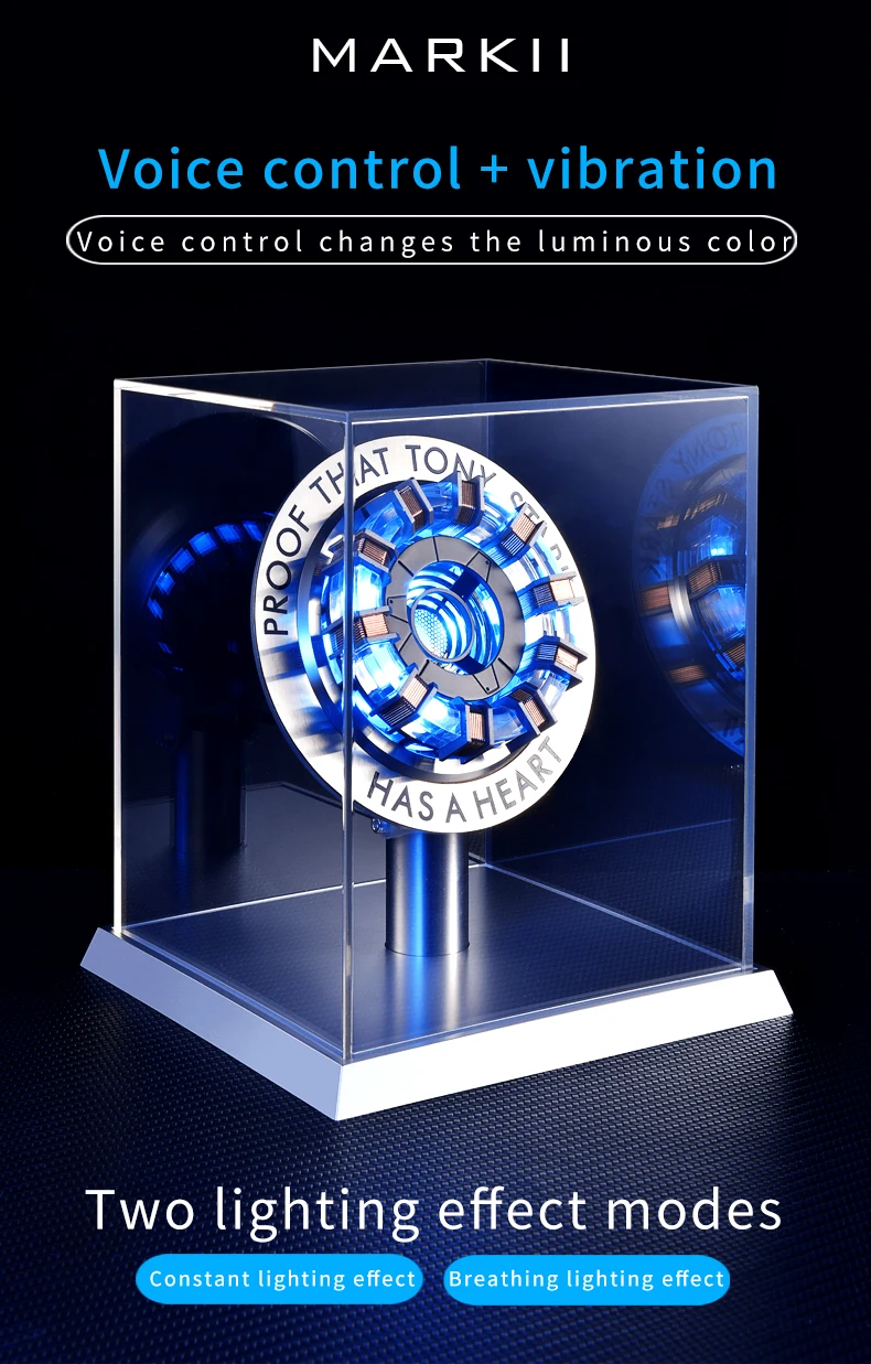 Cosplay Arc Reactor Herzförmige LED-Licht-Brustlampe MK1, MK2 als Geschenk für die Dekoration des Spielzimmers oder des Schreibtisches – Detail 4