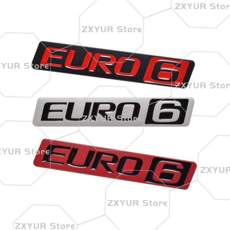 Металлическая эмблема ЕВРО 6, автомобильная наклейка, значок с буквами, кузов, задний конец багажника, декор для Volvo FH16 FH420 FH Aero Electric FM420 FMX330 Trucks