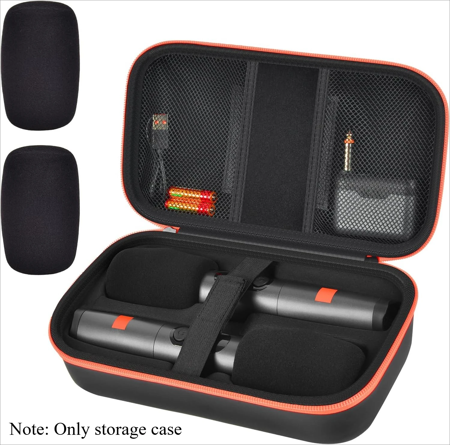 Estuche para micrófono inalámbrico para JBL PartyBox y sistema de dos micrófonos, caja de almacenamiento de viaje para micrófonos de Karaoke a prueba de golpes con funda de espuma para micrófono