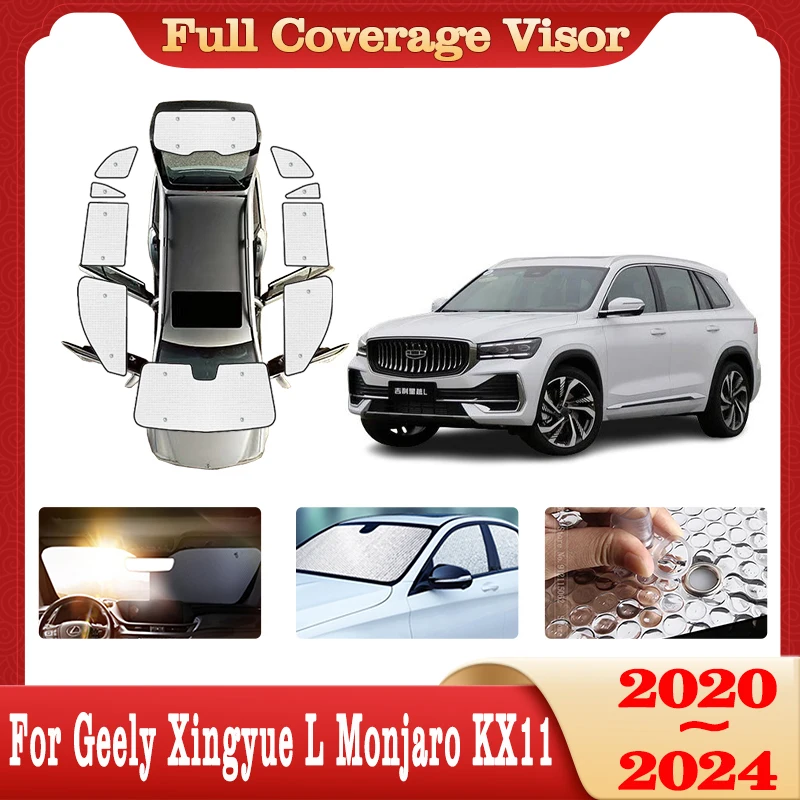 

Car Full Coverage Sunshades For Geely Xingyue L Monjaro KX11 2020~2024 Window Sun Visor Front Windshield Curtain Car Accessories