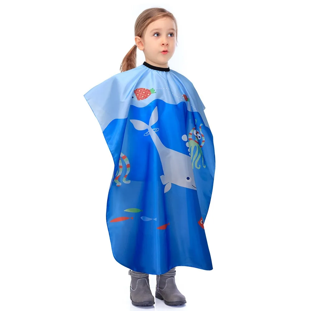 

Marine Animal Kids Cartoon Haircut Cape Professional Cute Children Hairdresser Cape Dyeing Haircutting Waterproof Cutting Gown