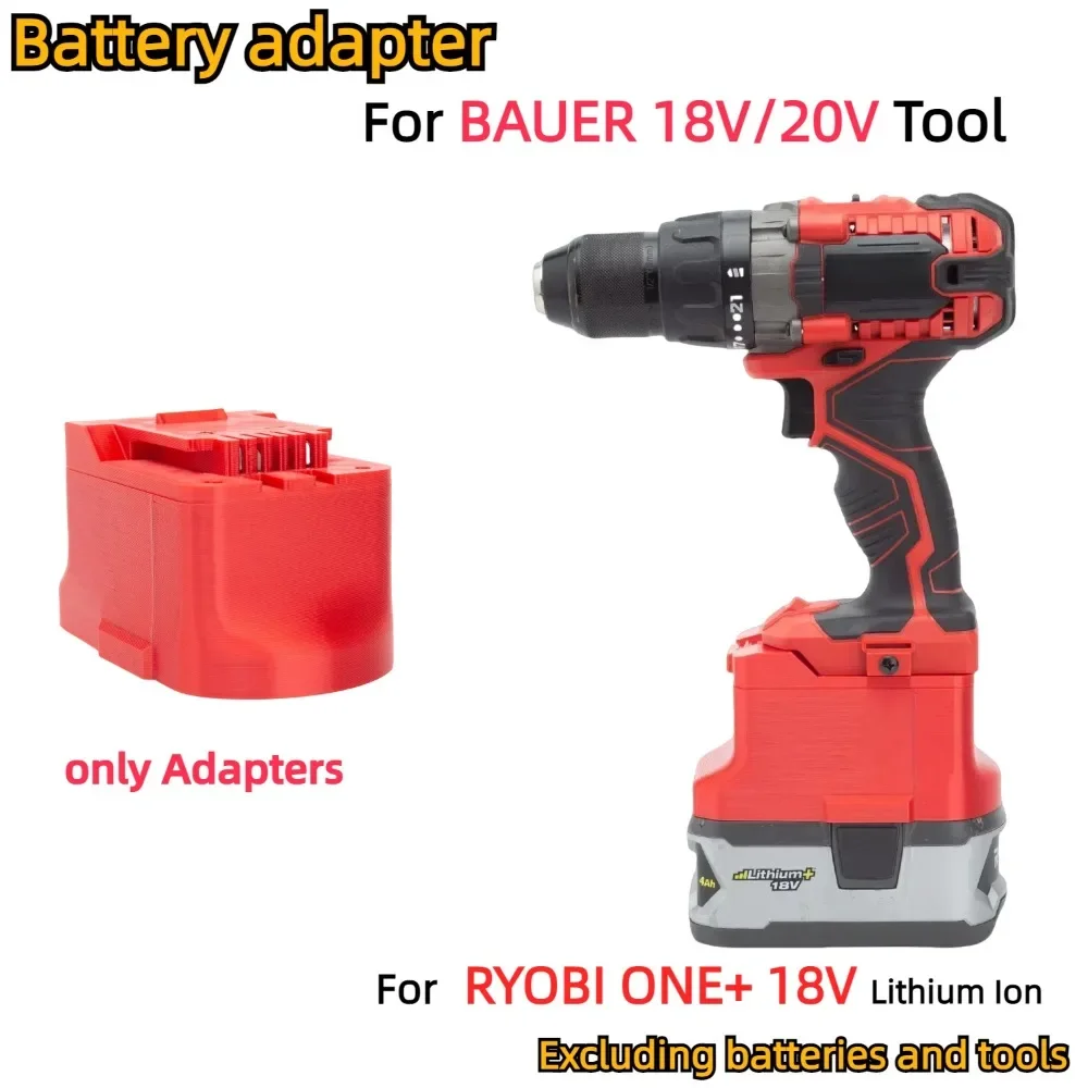 Adapter/Converter for RYOBI ONE+ 18V Li-ion Battery TO BAUER 18V/20V Cordless Electric Drill Tools Accessory (Only Adapter)