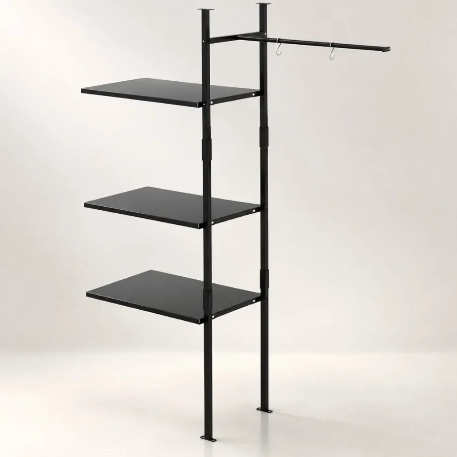 Metal Shelving Kit 62 x 25 x 16 for outdoor storage sheds steel, gray, 57 cu.ft capacity, includes metal hooks, versatile confi